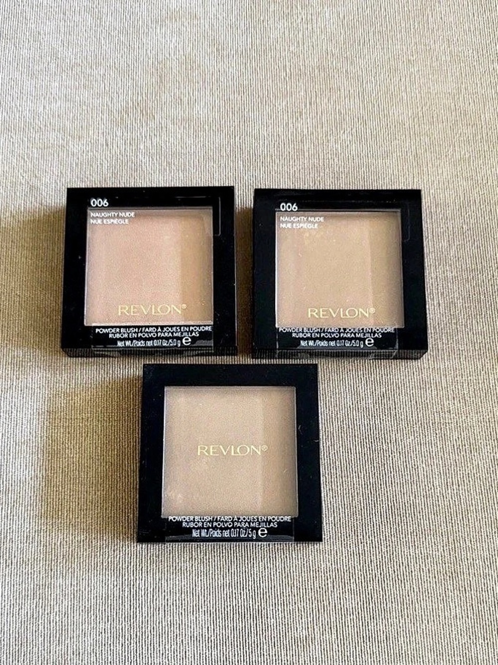 3X Revlon Powder Blush Shade 006 Naughty Nude - Sealed